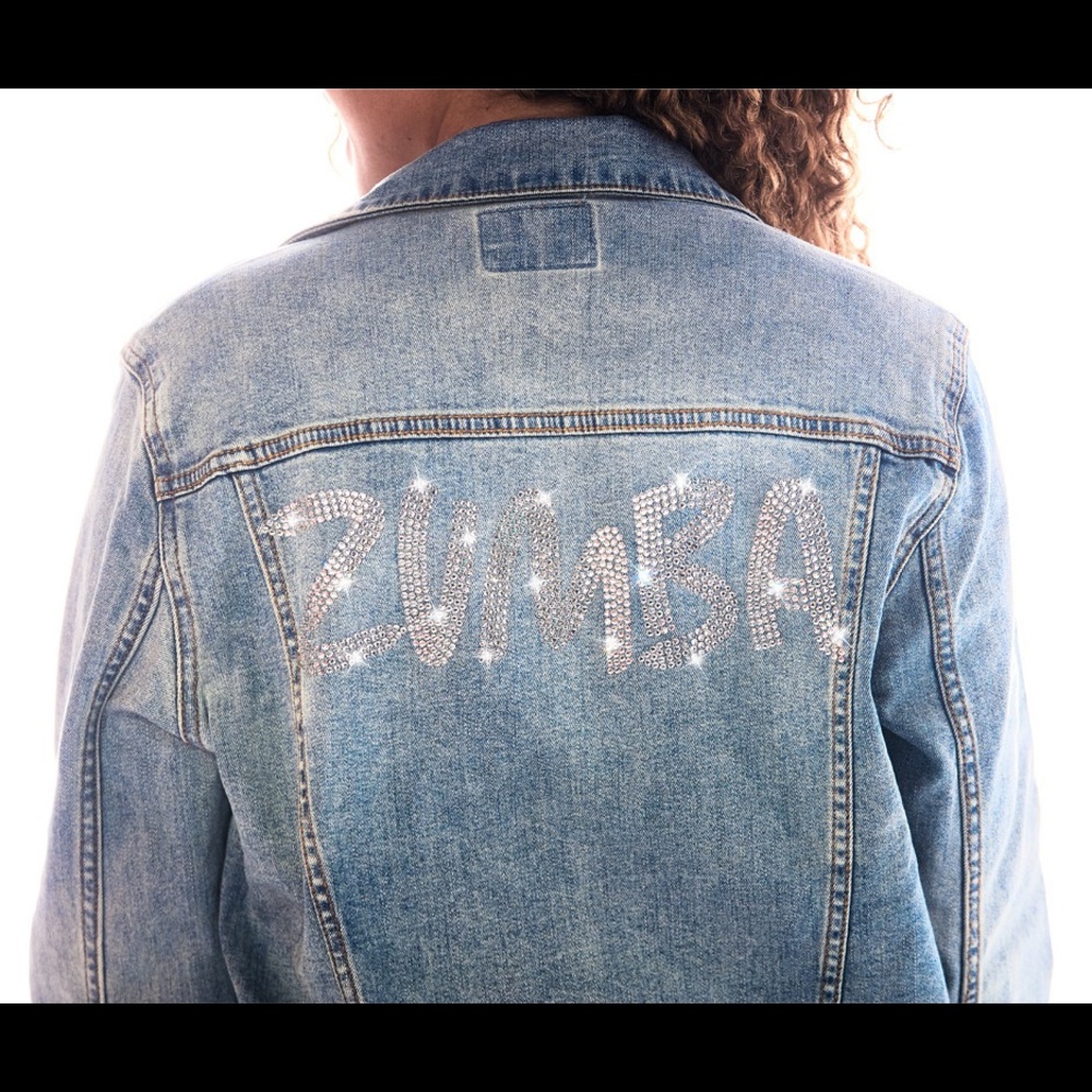 Last one!Zumba Denim Jacket W/ Swarovski® Crystals - Picture 3 of 4